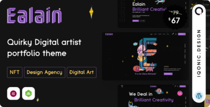 Ealain Digital Artist Portfolio WordPress Theme + Figma