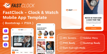 FastClock - Clock and Watch Mobile App Template (Bootstrap + PWA)