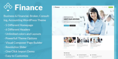 Finance - Business & Financial, Broker, Consulting, Accounting WordPress Theme