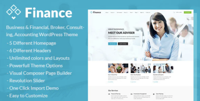 Finance - Business & Financial, Broker, Consulting, Accounting WordPress Theme