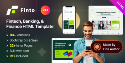 Finto - Banking & Finance Services Bootstrap 5 HTML Template