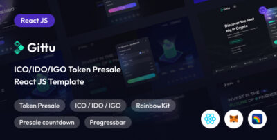 Gittu - ICO, IDO Token Presale React JS Template