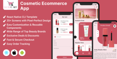 GlamCart - eCommerce app for cosmetic and skincare stores - React Native Mobile App Template