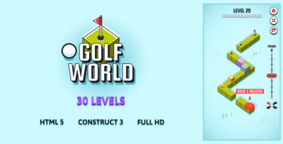 Golf World - HTML5 Game (Construct3)