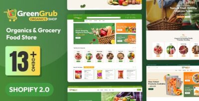 Greengrub Organic Grocery Food Shopify Theme 2.0