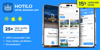 HOTILO - React Native Hotel Booking Mobile UI Template