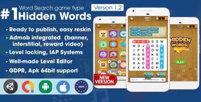 Hidden Words – Word Search Game Unity Template