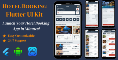 Hotels Booking App Flutter UI Kit - Comprehensive & Customizable Solution for Mobile and Tablet