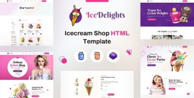 IceDelights Ice Cream Shop HTML Template