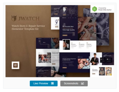 JWatch - Watch Store & Repair Service Elementor Template Kit