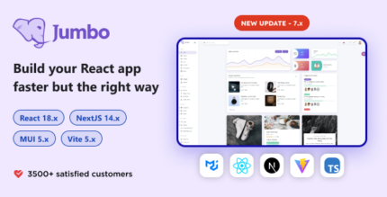 Jumbo - React Admin Template, React 18, MUI 5, NextJS 14, TS