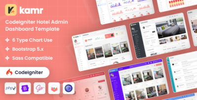 Kamr - CodeIgniter Hotel Admin Dashboard Template