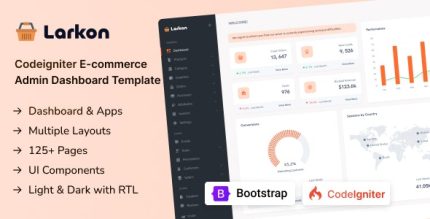 Larkon - Codeigniter Ecommerce Management Admin & Dashboard Template