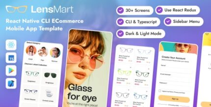 LensMart - React Native CLI eCommerce Mobile App Template