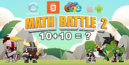 Math Battle 2 - Educational Game for kids - HTML5Mobile (C3P)