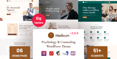 Medicum - Psychology & Counseling WordPress Theme