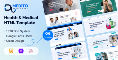 Medito - Health & Medical WooCommerce Shop HTML5 Template