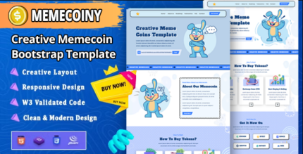 Memecoiny - Memecoin ICO and Crypto Bootstrap Landingpage Template