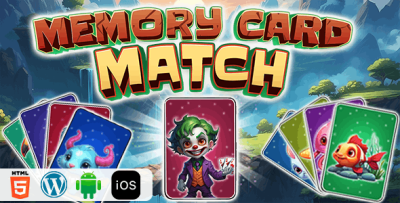 Memory Card Match - HTML5 Construct3 Game