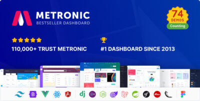 Metronic Tailwind, Bootstrap, React, Vue, Angular, Asp.Net & Laravel Admin Dashboard HTML Template