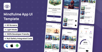Mindfulme App UI Template Meditation App in Flutter BlissfulMind App Template