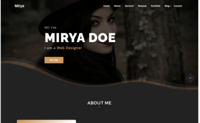 Mirya - Personal Portfolio WordPress Theme