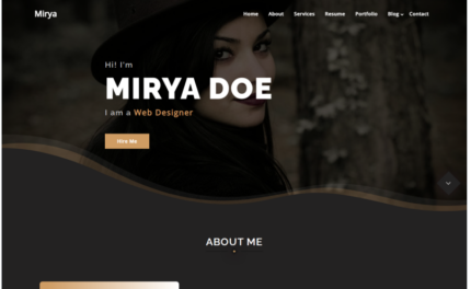 Mirya - Personal Portfolio WordPress Theme