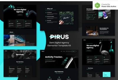 PIRUS - Dark Digital Agency Elementor Template Kit