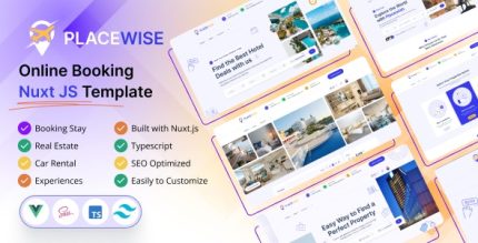 Placewise - Online Booking Nuxt Tailwind CSS Template