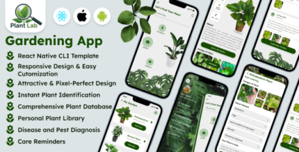 PlantLab - Easy Gardening App - React Native Mobile App Template - AndroidiOS UI Kit