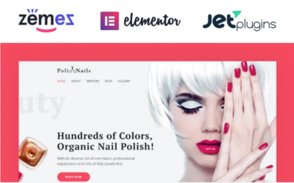 Poli Nails - Nail Salon with Great Widgets and Elementor WordPress Theme