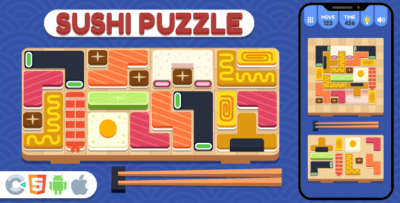 Premium Game Sushi Puzzle - HTML5, Construct 3