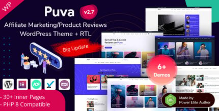 Puva - Online Blogging & Affiliate Product Reviews Elementor WordPress Theme