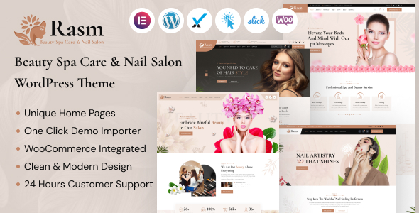 Rasm - Beauty Spa Care & Nail Salon WordPress Theme Rasm - Beauty Spa Care & Nail Salon WordPress Theme