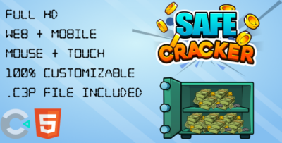 Safe Cracker Mastermind. HTML5 Game (Construct 3). Web and Mobile ready