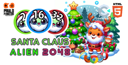 Santa Claus Alien 2048 HTML5 Game - (With Construct 3 Source-code .c3p)