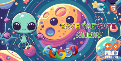 Save The Cute Aliens - HTML5 Game (With Construct 3 Source-code .c3p)