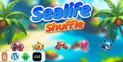 Sea Life Shuffle - HTML5 Construct3 Game