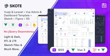 Skote - Vuejs + Laravel Admin & Dashboard Template + Sketch