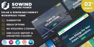 Sowind - Solar & Renewable Energy WordPress Theme