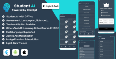 Student AI Your Learning AI Apps Flutter Full Application ADMOB Subscription Plan