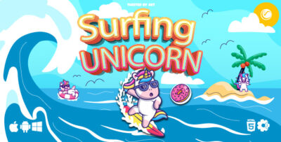 Surfing Unicorn HTML5 Construct Game