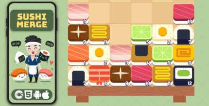 Sushi Merge - HTML5 Game, Construct 3