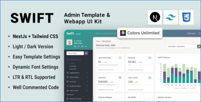 Swift Next.js + Tailwind CSS Admin Dashboard Template