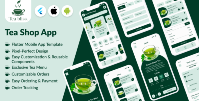 TeaBliss - eCommerce App for Tea Shop - Flutter Mobile App Template Android & iOS