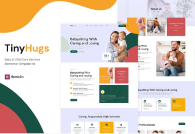 Tiny Hugs - Baby & Child Care Services Elementor Template Kit