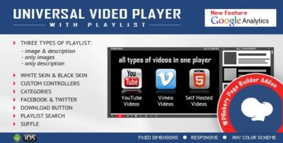 Universal Video Player for WPBakery