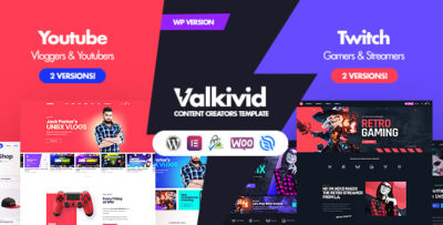 Valkivid - Content Creators WordPress Theme