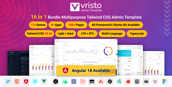 Vristo - Tailwind Admin Template HTML, Angular 18, NextJS App Router, ReactJS, VueJS, Nuxt, Laravel Vristo - Tailwind Admin Template HTML, Angular 18, NextJS App Router, ReactJS, VueJS, Nuxt, Laravel