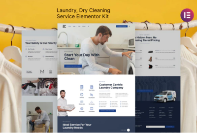Wash & Rinse - Laundry & Dry Cleaning Service Elementor Template Kit